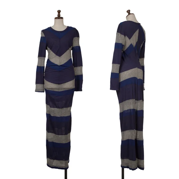 COMME des GARCONS Switching Wool Maxi Dress Blue M K-149481_001