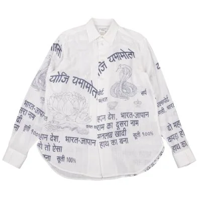 Yohji Yamamoto POUR HOMME Cotton Sanskrit Print Shirt