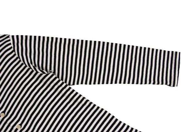レギュレーション ヨウジヤマモトメンREGULATION Yohji Yamamoto MEN コットンボーダーニットカーディガン 黒白1 K-149514_004