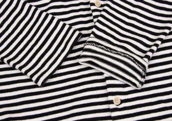 レギュレーション ヨウジヤマモトメンREGULATION Yohji Yamamoto MEN コットンボーダーニットカーディガン 黒白1 K-149514_005