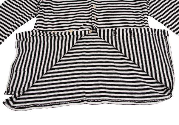 レギュレーション ヨウジヤマモトメンREGULATION Yohji Yamamoto MEN コットンボーダーニットカーディガン 黒白1 K-149514_008