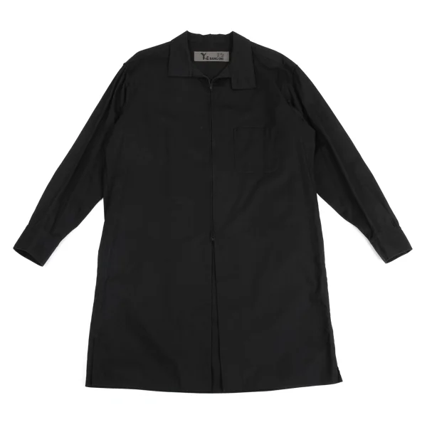 Y's BANG ON! No.15 Cotton Zip-up Stand Collar Long Shirt Black 2 K-149516_001