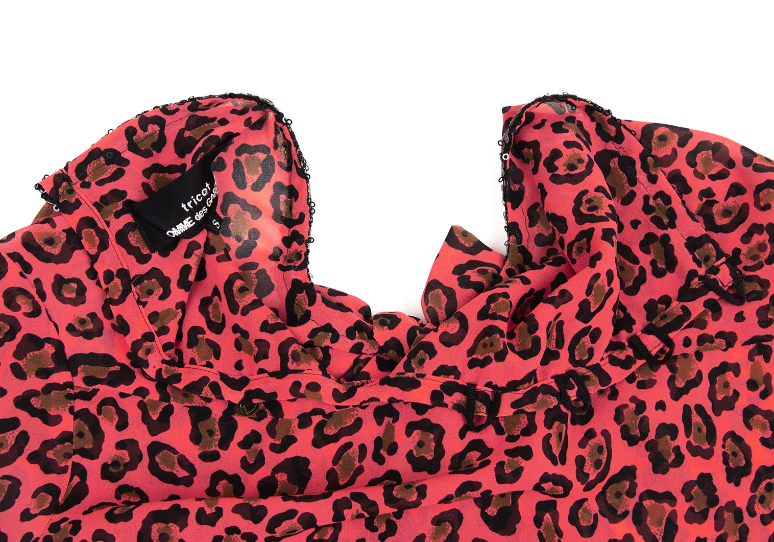 トリココムデギャルソンtricot COMME des GARCONS レオパードプリントリボンネックブラウス ピンク黒他M位 【レディース】 トリココムデギャルソンtricot COMME des GARCONS レオパード