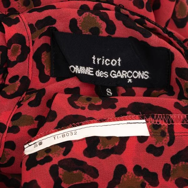 tricot COMME des GARCONS Leopard Printed Ribbon Neck Blouse K-149609_017