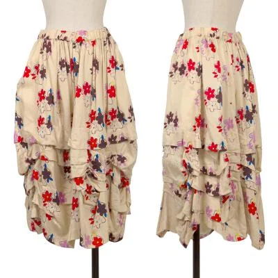 COMME des GARCONS GIRL Floral Printed Tuck Skirt