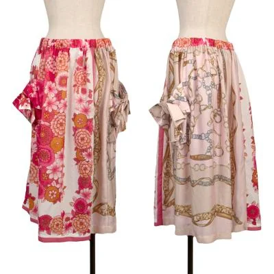 COMME des GARCONS GIRL Scarf Printed Ribbon Pocket Poly Skirt