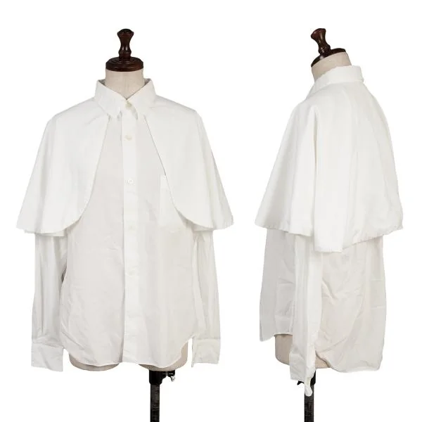 COMME des GARCONS Cape Layered Poly Blouse White S K-149641_001