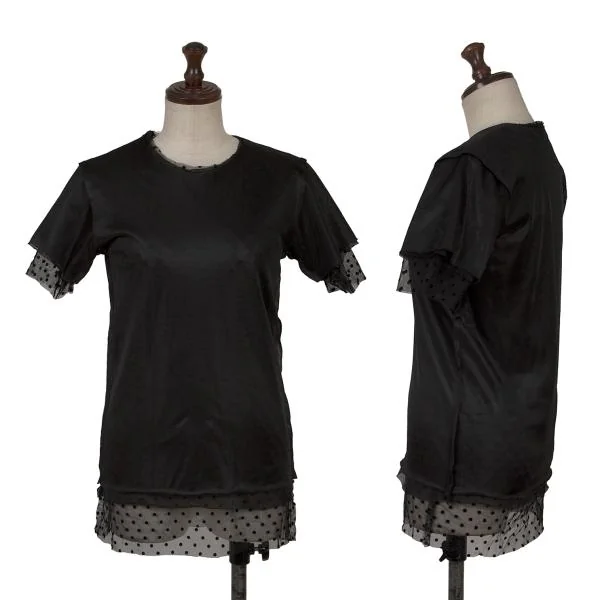 COMME des GARCONS Dot Mesh Layered T Shirt Black S K-149647_001