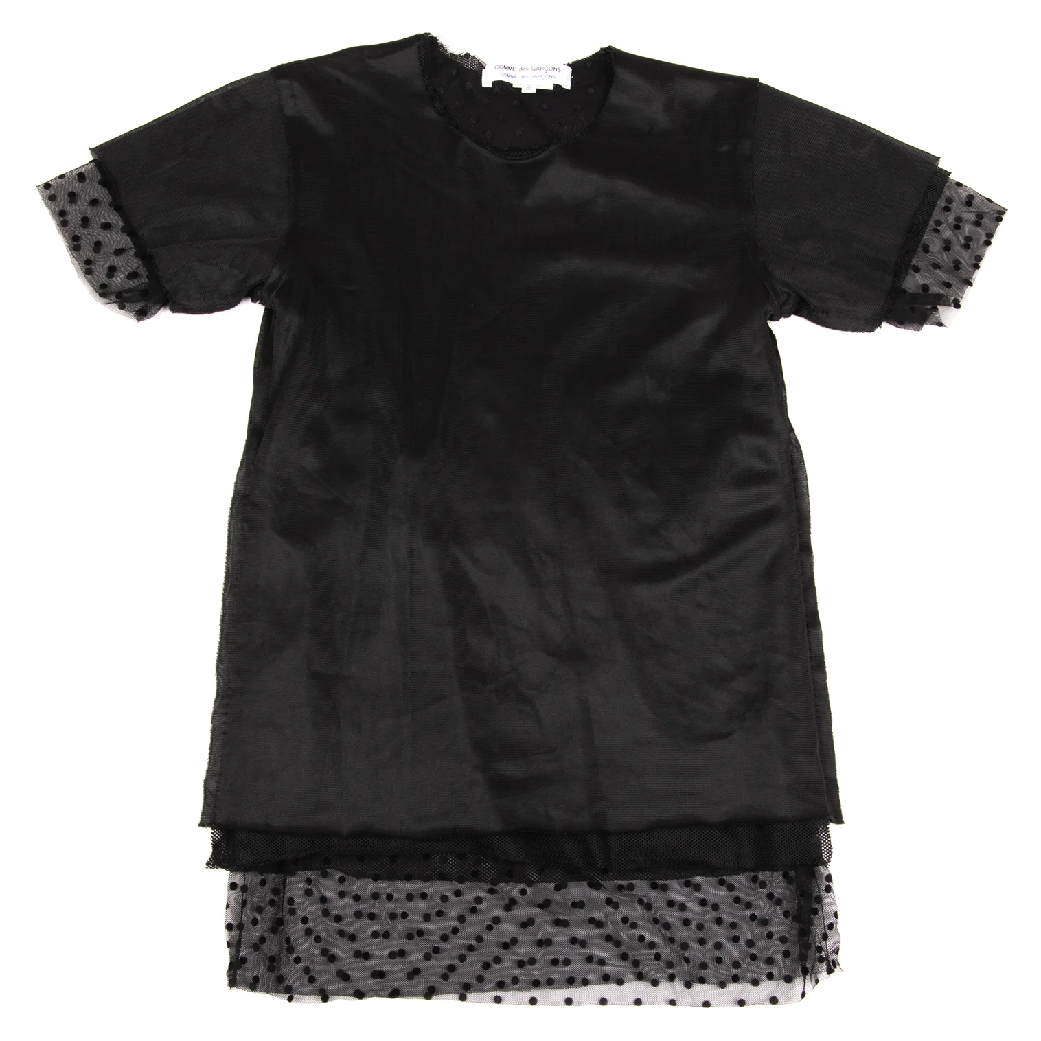 BLACK COMME DES GARCONS Mesh トップス Comme des Garçons Homme Plus Mesh-Panelled T-shirt Black