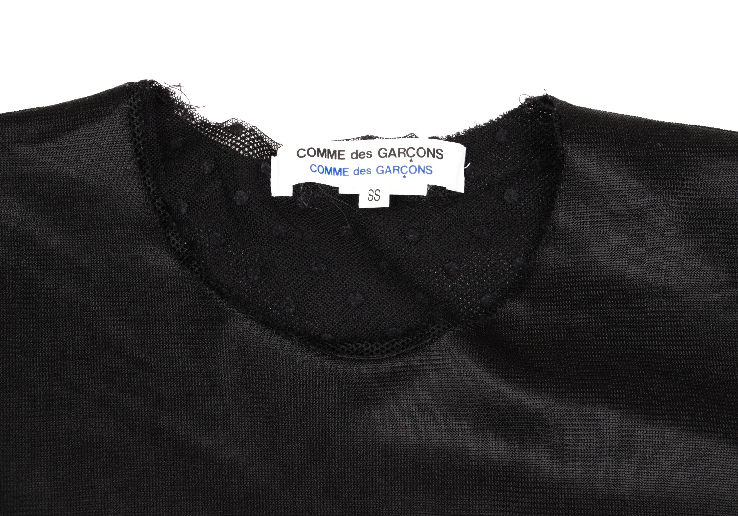 COMME des GARCONS Dot Mesh Layered T Shirt Black S | PLAYFUL