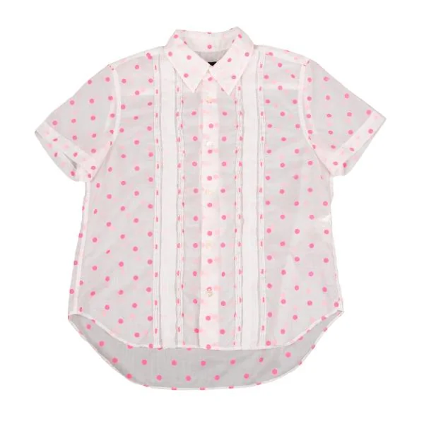 tricot COMME des GARCONS Poly Dot Print Short Sleeve Sheer Shirt K-149696_002