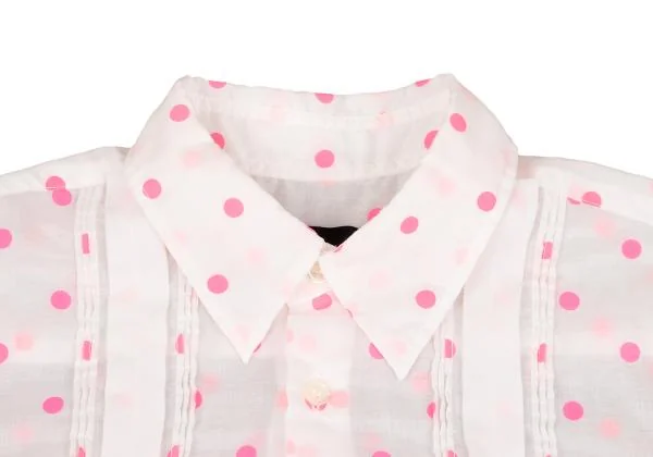 tricot COMME des GARCONS Poly Dot Print Short Sleeve Sheer Shirt K-149696_003