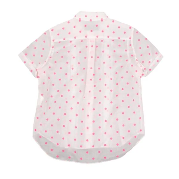 tricot COMME des GARCONS Poly Dot Print Short Sleeve Sheer Shirt K-149696_010