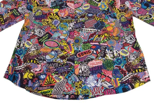 ポールスミスPaul Smith PS ステッカープリント総柄長袖シャツ マルチXL K-149704_006