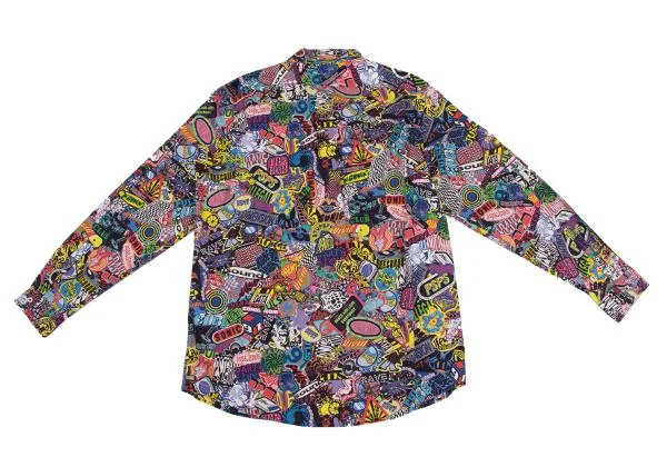ポールスミスPaul Smith PS ステッカープリント総柄長袖シャツ マルチXL K-149704_008