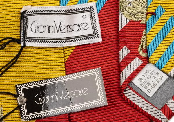 ジャンニヴェルサーチGIANNI VERSACE フラワージャガードシルクネクタイ シルバーマルチ K-149709_006