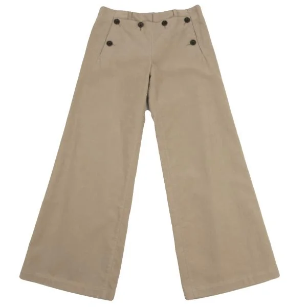 ALFASPIN Front Flap Brushed Flare Pants Beige L K-149736_001