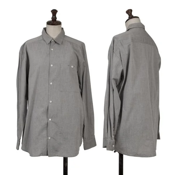 Mademoiselle NON NON Cotton One-point Embroidered Shirt Grey S-M K-149745_001