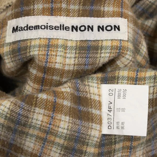 Mademoiselle NON NON マドモアゼルノンノンダウンベスト マドモアゼルノンノンMademoiselle NON NON チェックネル
