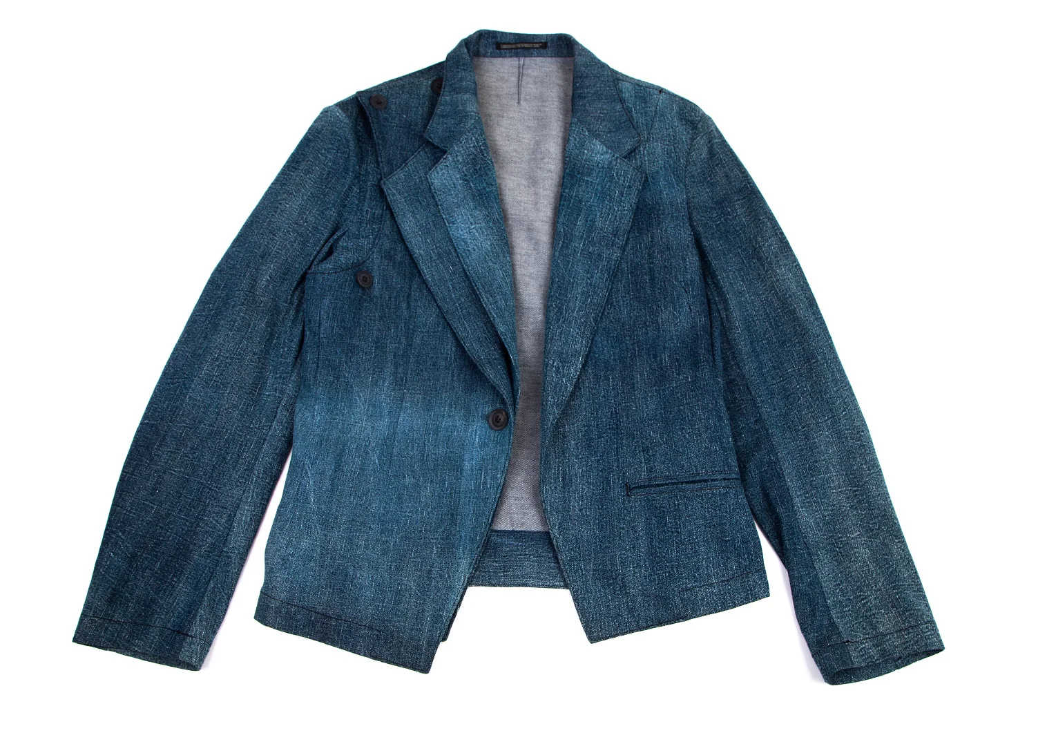 レア　Yohji Yamamoto 02aw レイヤードデニムジャケット 02AW Yohji Yamamoto pour homme デニムジャケット - メルカリ