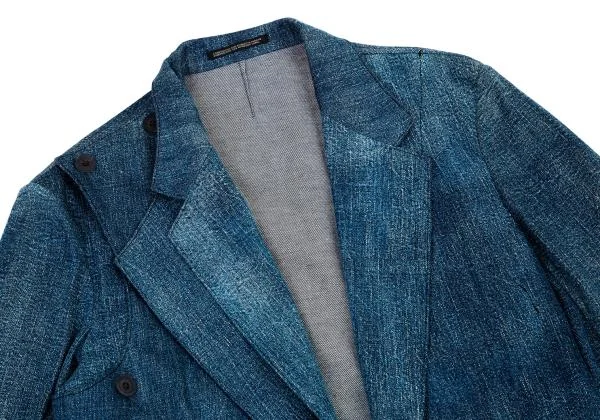 ヨウジヤマモト プールオムYohji Yamamoto POUR HOMME 半身レイヤード8ozデニムジャケット インディゴ2 K-149784_006