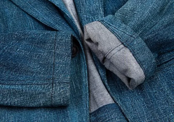 ヨウジヤマモト プールオムYohji Yamamoto POUR HOMME 半身レイヤード8ozデニムジャケット インディゴ2 K-149784_008