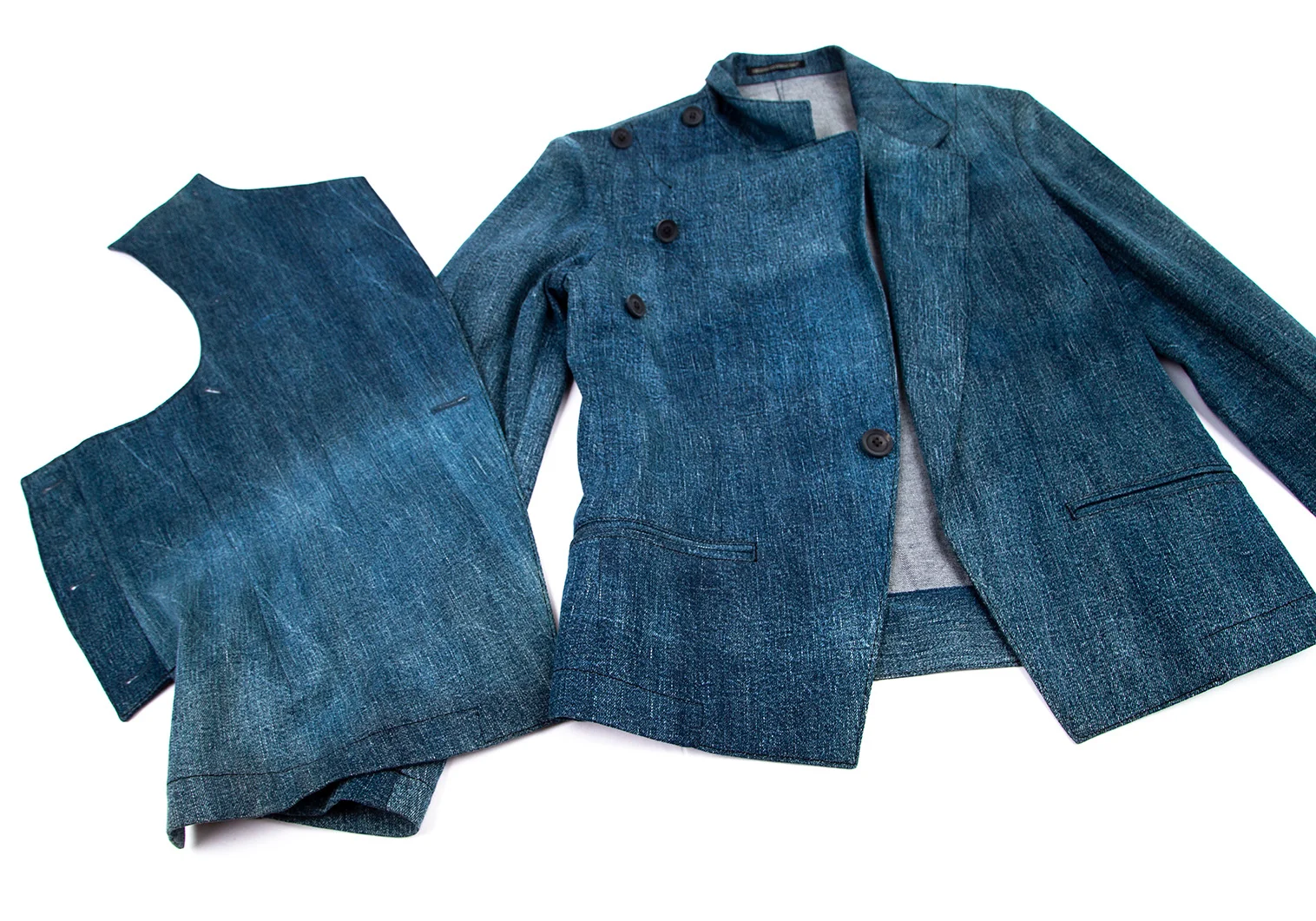 レア　Yohji Yamamoto 02aw レイヤードデニムジャケット 02AW Yohji Yamamoto pour homme デニムジャケット - メルカリ
