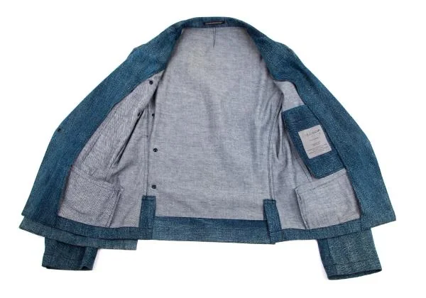 ヨウジヤマモト プールオムYohji Yamamoto POUR HOMME 半身レイヤード8ozデニムジャケット インディゴ2 K-149784_013