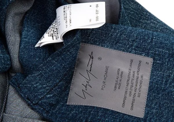 ヨウジヤマモト プールオムYohji Yamamoto POUR HOMME 半身レイヤード8ozデニムジャケット インディゴ2 K-149784_016