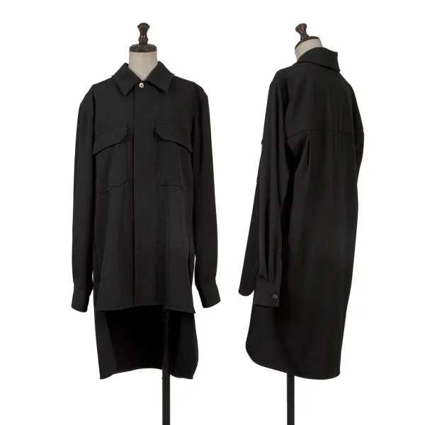 MADISONBLUE Double Flap Pocket Shirt Jacket Black 4 K-149811_001