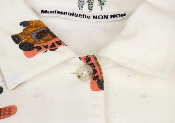 Mademoiselle NON NON Snow Bear Print Cotton Flannel Shirt K-149857_005
