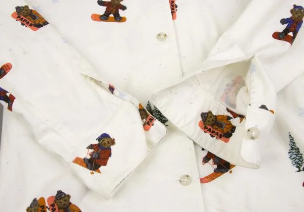 Mademoiselle NON NON Snow Bear Print Cotton Flannel Shirt K-149857_010