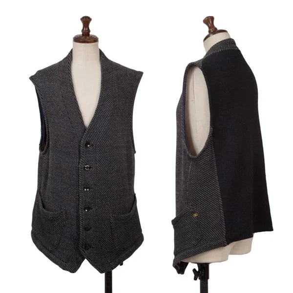 45rpm umii908 Bias Striped Cotton Knit Vest Navy 3 K-150043_001