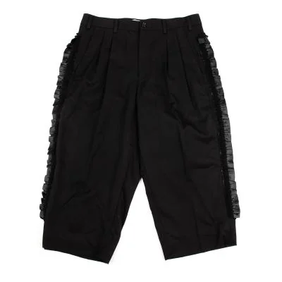 COMME des GARCONS Frill Frame Switching Wool Gaba Cropped Pants