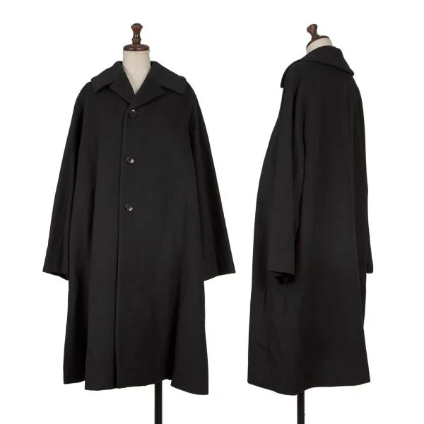 COMME des GARCONS Cashmere Blend Wool Mossa Wide Silhouette Coat Black S K-150087_001