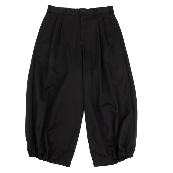 COMME des GARCONS Wool Gaba Two Tuck Hem Half Gathered Pants Black S K-150091_001