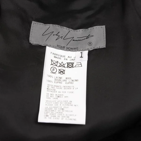 Yohji Yamamoto POUR HOMME Wool Gaba Waist Drape Design Pants K-150104_015