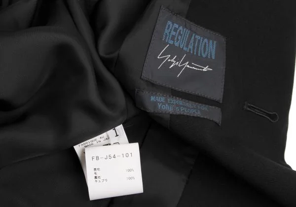 レギュレーション ヨウジヤマモトREGULATION yohji yamamoto トロウール3Bジャケット 黒1 K-150111_015