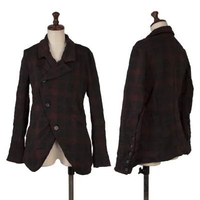 Y's Poly Wrinkle Check Jacket