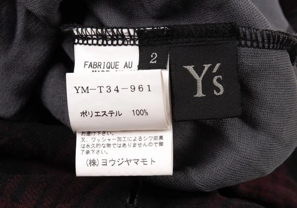 Y's Poly Wrinkle Check Jacket K-150118_018
