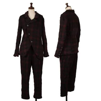 Y's Poly Wrinkle Check Jacket & Pants