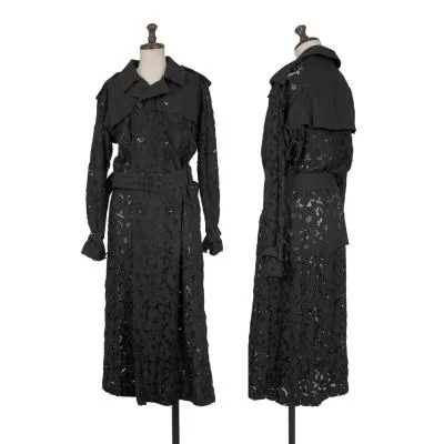 Y's Floral Lace Trench Coat