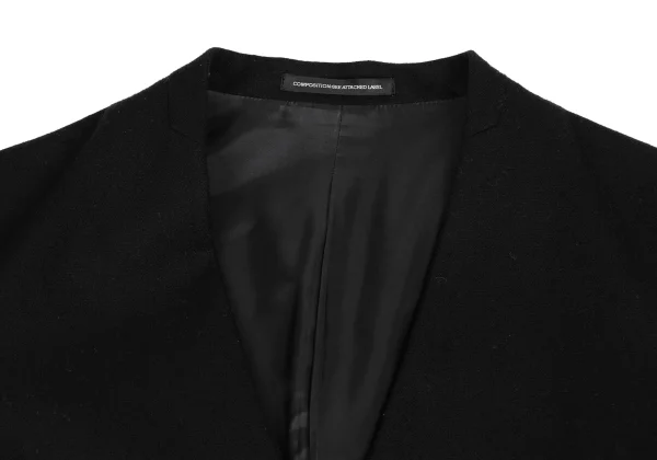 Y's Wool Draped Switching Collarless Coat K-150125_004