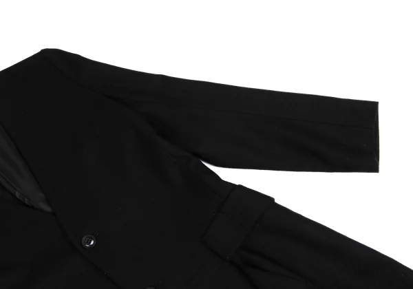 Y's Wool Draped Switching Collarless Coat K-150125_006