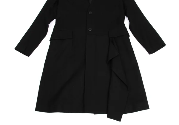 Y's Wool Draped Switching Collarless Coat K-150125_008
