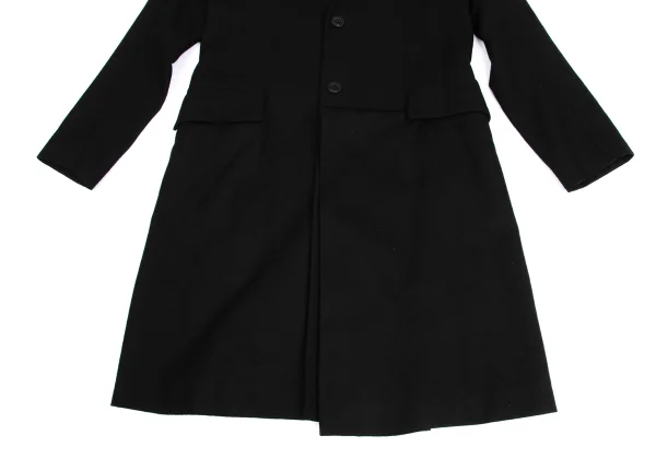 Y's Wool Draped Switching Collarless Coat K-150125_009