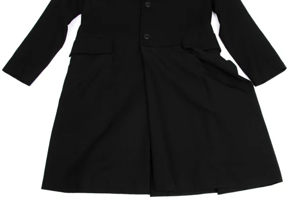 Y's Wool Draped Switching Collarless Coat K-150125_010