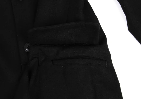 Y's Wool Draped Switching Collarless Coat K-150125_011