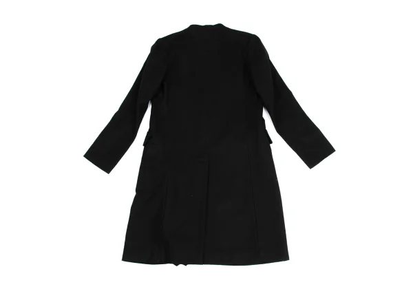 Y's Wool Draped Switching Collarless Coat K-150125_017