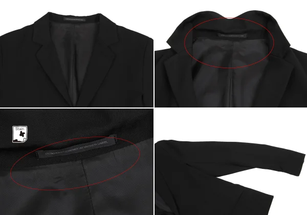 Y's Wool Gaba Ribbed Sleeve Jacket K-150128_003